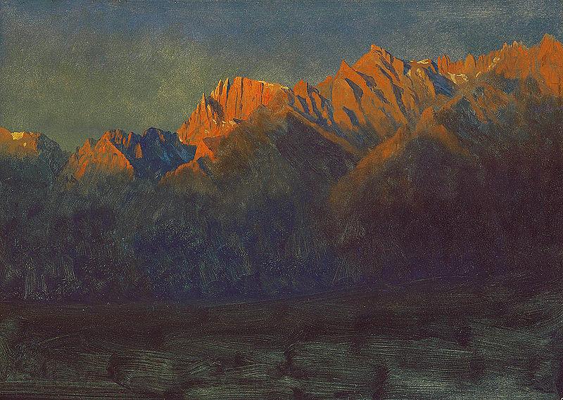 Albert Bierstadt Sunrise in the Sierras Norge oil painting art